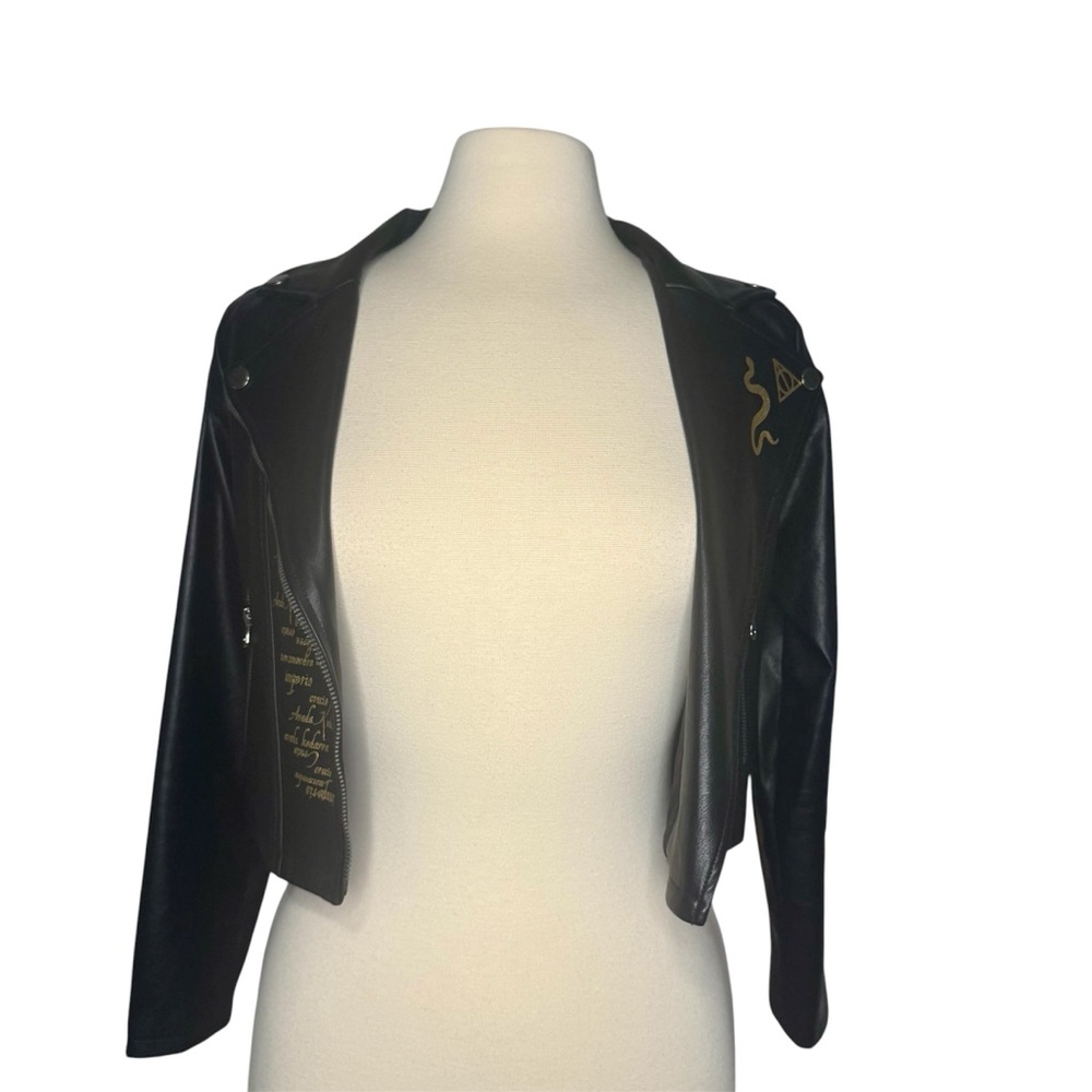 Warner Brothers Harry Potter Dark Mark Faux Leather Jacket Size Juniors XL (16) - Picture 2 of 8